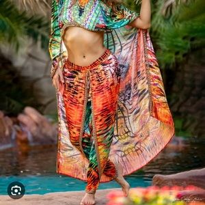 MANISH VAID PALLAZZO DIGITAL PRINT PANTS  ONE SIZE FITS ZEBRA PRINT